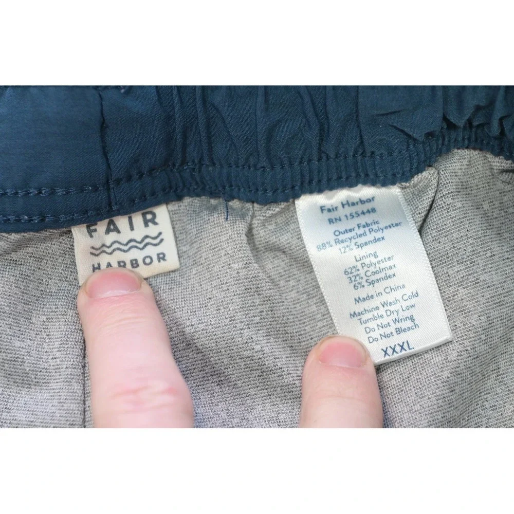 Fair Harbor Swim Trunks Mens 3XL Blue‎ Green Tropical Leaf Print Excellent